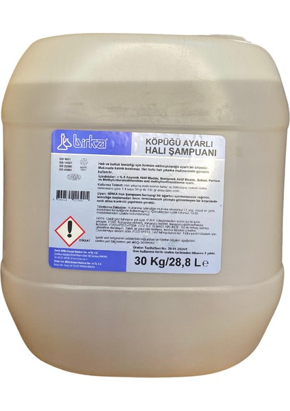 Köpüğü Ayarlı Halı Şampuanı, 30 Kg. (Halı Yıkama Makineleri Için)