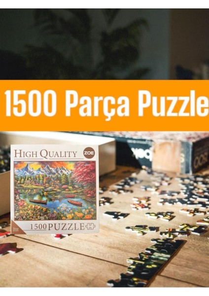 Lisanslı Göl Evi 1500 Parça High Quality Puzzle Yetişkin ve Çocuklar Için Eğitici Yapboz