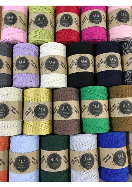 Pamuk Makrome Ipi 2mm Cotton Zincir Makrome Çanta Ipi Supla Ipi Koton Ip 250 Gram Kahve