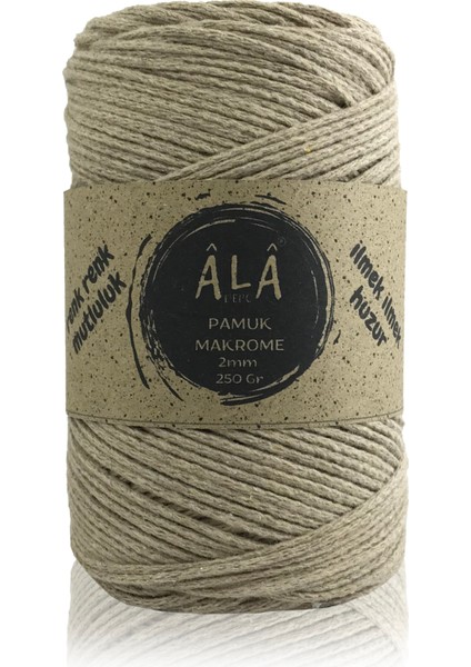 Pamuk Makrome Ipi 2mm Cotton Zincir Makrome Çanta Ipi Supla Ipi Koton Ip 250 Gram Koyu Bej fiyatları