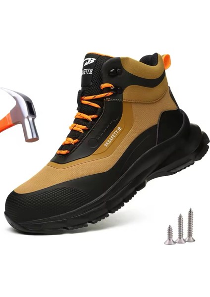 Ultra Hafif Çelik Burun İş Güvenlik Botu Ortopedik Anti-Slip Kaymaz Delinmez Taban