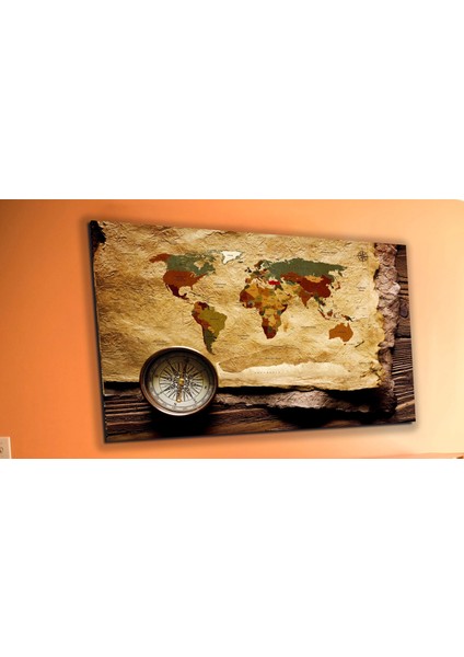 Dünya Haritası Kanvas Tablo Ev Dekoru, Harita, Map Bestablo