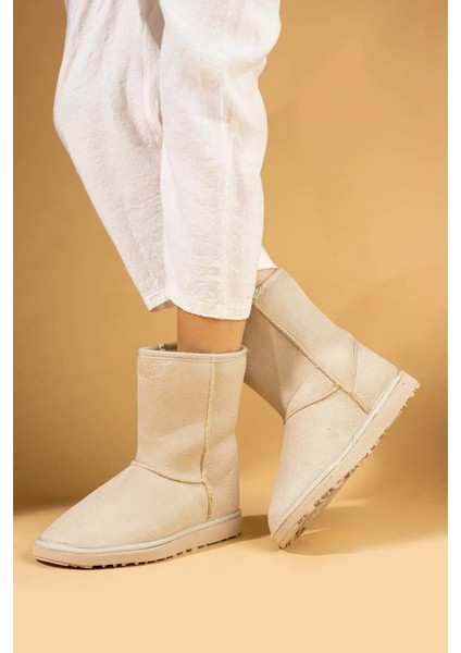 Kadın Bej Süet Uzun Bot Içi Tüylü Düz Rahat Taban Ayakkabı fiyatları