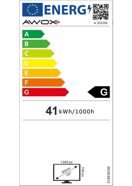 A203200 32" 82 Ekran Uydu Alıcılı HD LED TV