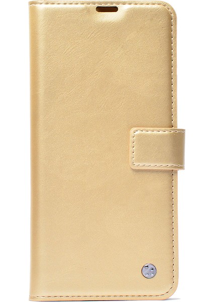 Xiaomi Redmi Note 11 Global Kılıf Zore Kar Deluxe Kapaklı Kılıf-Gold