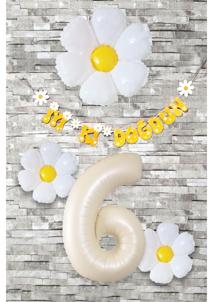 Papatya Tema Doğum Günü Balon Süsleme Seti