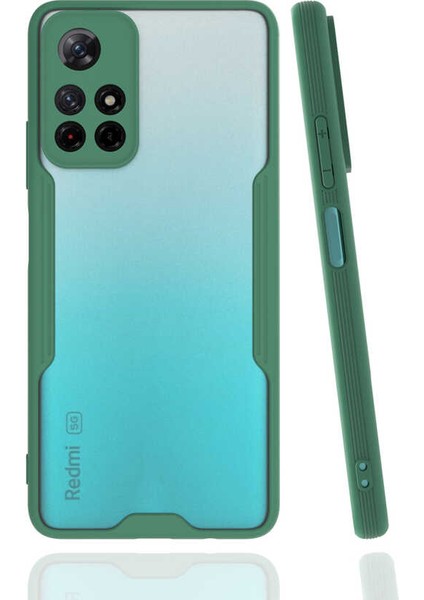 Xiaomi Poco M4 Pro 5g Kılıf Zore Parfe Kapak-Koyu Yeşil