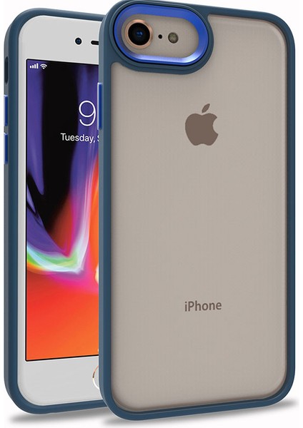 Apple iPhone Se 2022 Uyumlu Zore Flora Kapak-Mavi