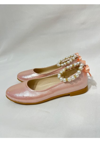 Best Shoes Kız Çocuk Pembe Sedefli Bilekte Boncuk Babet