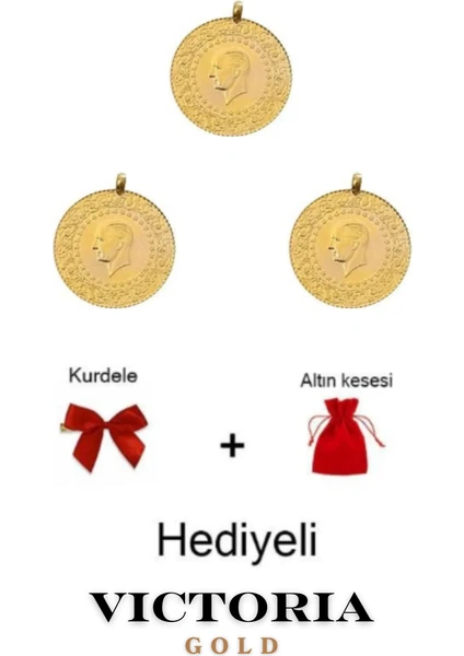 3 Adet Yarım Altın -Hediyeli Eski Tarihli (Kulplu 22 Ayar)