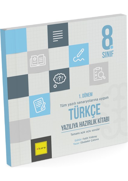 Kare Yayınları 8. Sınıf LGS 1. Dönem Türkçe Yazılıya Hazırlık Kitabı