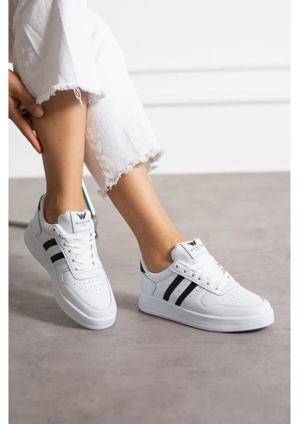 Siyah Beyaz Unisex Sneaker Spor Ayakkabı
