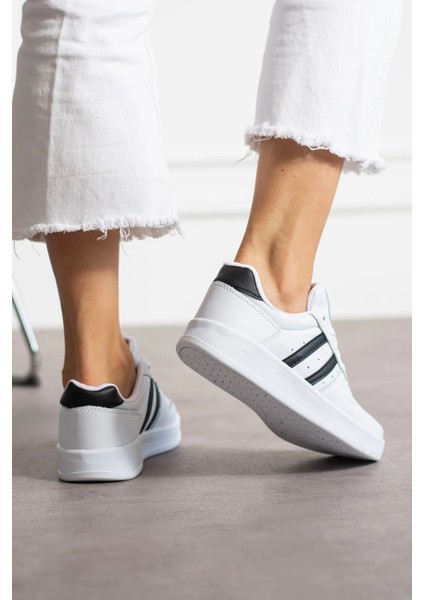 Siyah Beyaz Unisex Sneaker Spor Ayakkabı