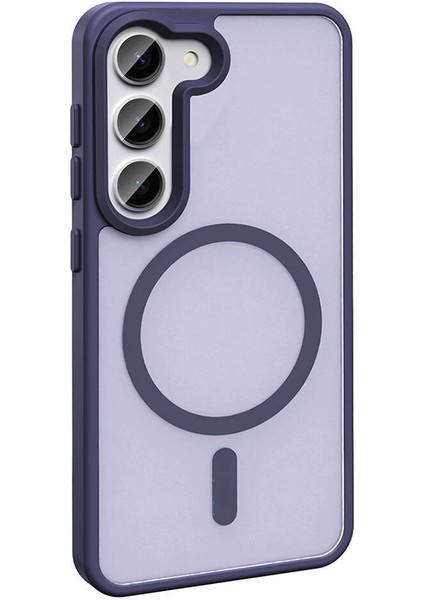 Galaxy S23 Kılıf Magsafe Şarj Özellikli Mat Arka Yüzey Zore Sio Kapak-Siyah