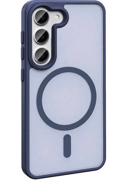 Galaxy S23 Kılıf Magsafe Şarj Özellikli Mat Arka Yüzey Zore Sio Kapak-Siyah