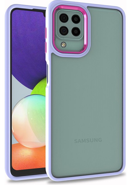 Galaxy A12 Kılıf Zore Flora Kapak-Lila