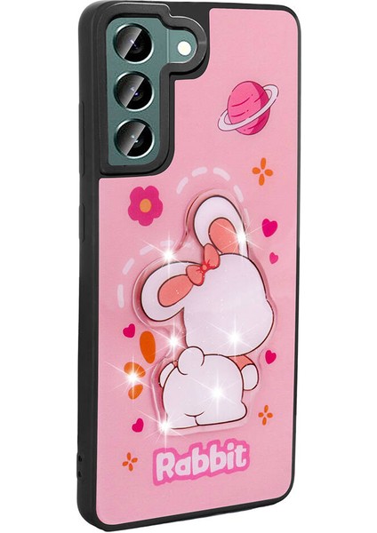Galaxy S22 Kılıf Parlayan Kabartmalı Ikonik Figürlü Zore Amas Silikon Kapak-Pembe indirimleri