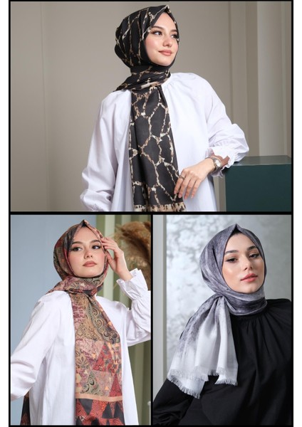 Paisley,Geometrik,Mermer Desen Pamuk Şal 3 Adet fiyatları