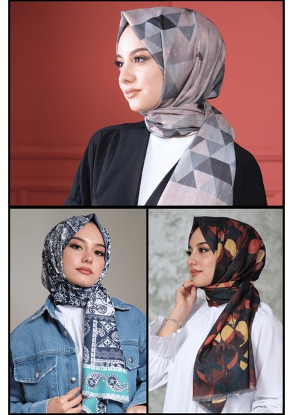 Paisley,Yaprak,Üçgen Desen Pamuk Şal 3 Adet fiyatları