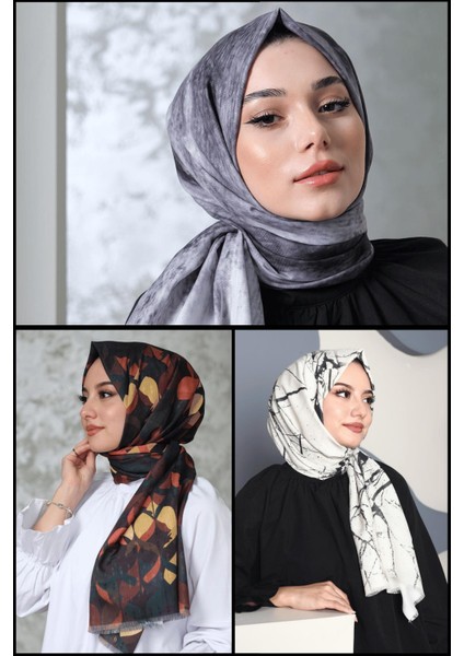 Yaprak,Geometrik,Mermer Desen Pamuk Şal 3 Adet fiyatları