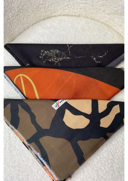 Dallı,Mermer,Çiçek Desen Pamuk Eşarp 3 Adet