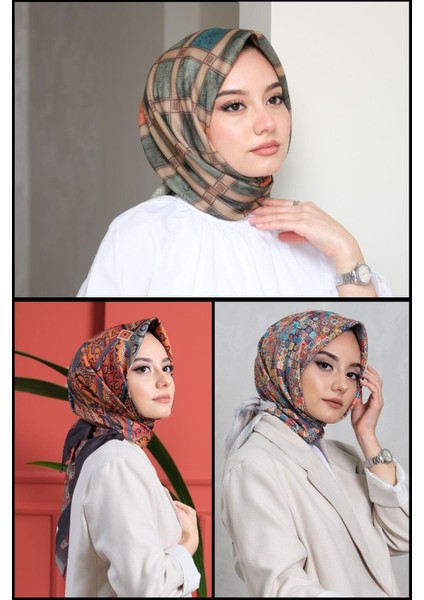 Geometrik,Etnik Desen Pamuk Eşarp 3 Adet fiyatları