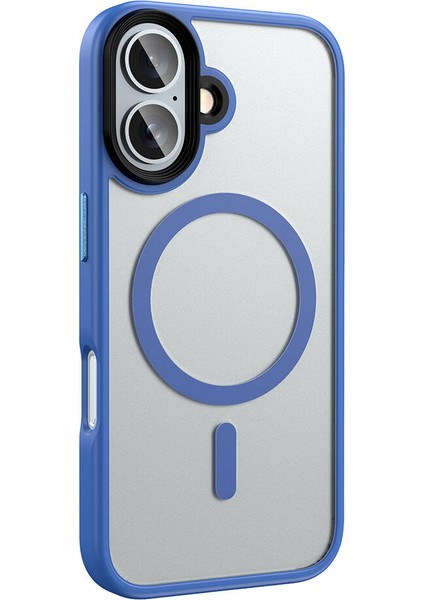 Apple iPhone 16 Plus Kılıf Mat Arka Yüzey Wireless Şarj Özellikli Zore Flet Magsafe Kapak-Pembe