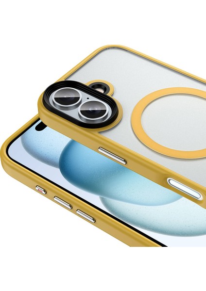 Apple iPhone 16 Plus Kılıf Mat Arka Yüzey Wireless Şarj Özellikli Zore Flet Magsafe Kapak-Pembe