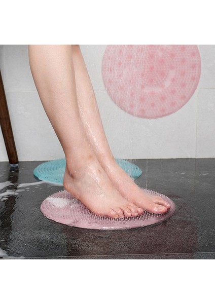 Silikon Fırçalı Banyo Masaj Matı ve Ayaklar Için Topuk Masaj Paspası (4434)