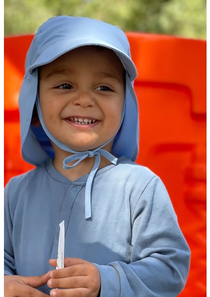 1-4yaş, Flap Lejyoner, Ense Korumalı, Boyundan Bağlamalı, Çocuk Bebek Güneş Şapka, Ekoteks 100 Sertifikalı