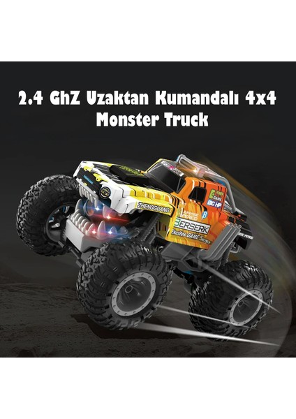 1:14 2.4ghz Uzaktan Kumandalı Araba Akrobat Gyroscope Işıklı Buharlı 4WD Monster Truck