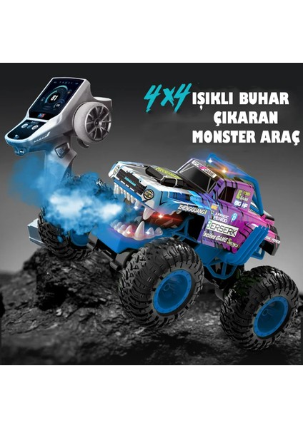 1:14 2.4ghz Uzaktan Kumandalı Araba Akrobat Gyroscope Işıklı Buharlı 4WD Monster Truck