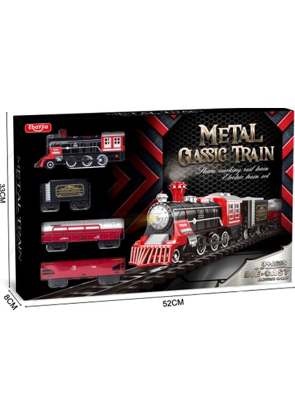 Learning Fun Işıklı Buharlı Metal Retro Klasik Tren Seti Şarjlı