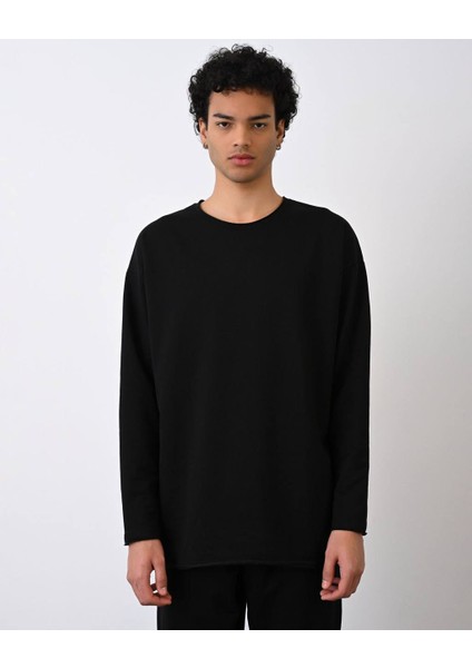 0 Yaka Oversize Basıc Sweat T-Shırt
