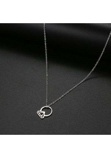 Elmas Yüzük Figürü Gümüş Kolye