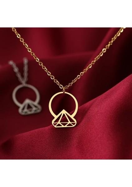 Elmas Yüzük Figürü Gümüş Kolye modelleri