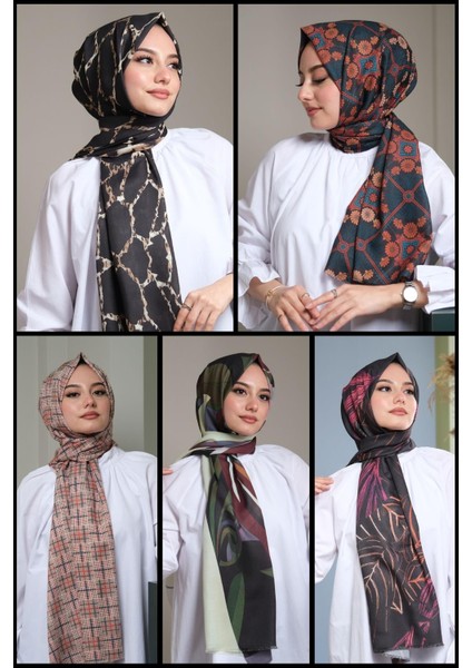 Geometrik,Mermer,Çizgili,Çiçek Desen Pamuk Şal 5 Adet fiyatları