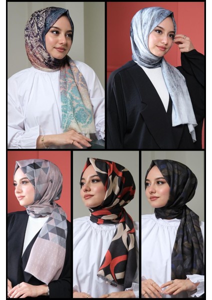 Geometrik,Dalgalı,Üçgen Desen Pamuk Şal 5 Adet fiyatları