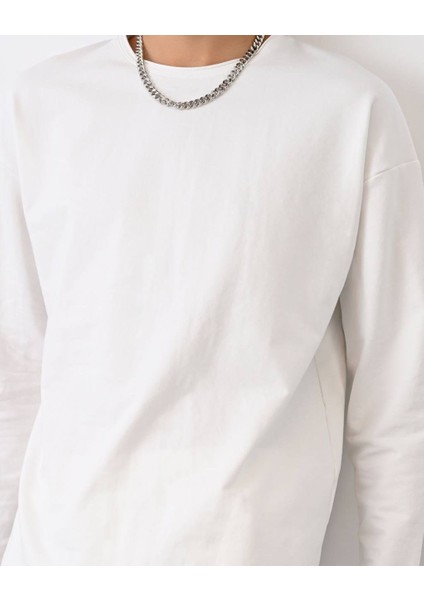 0 Yaka Oversize Basıc Sweat T-Shırt