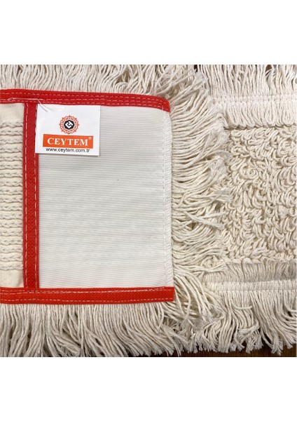 Zincir Dikiş Nemli Mop 50 Cm., Kırmızı Biyeli