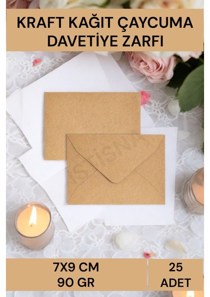 25 Adet 7X9CM Kahverengi Çaycuma Kraft Zarf Düğün Davetiye Lüks Tebrik Kartı Mektup Mühür fiyatları