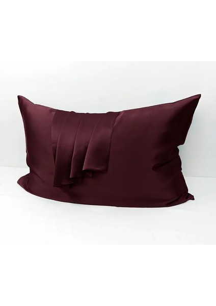 Bordo Saf Ipek Yastık Kılıfı