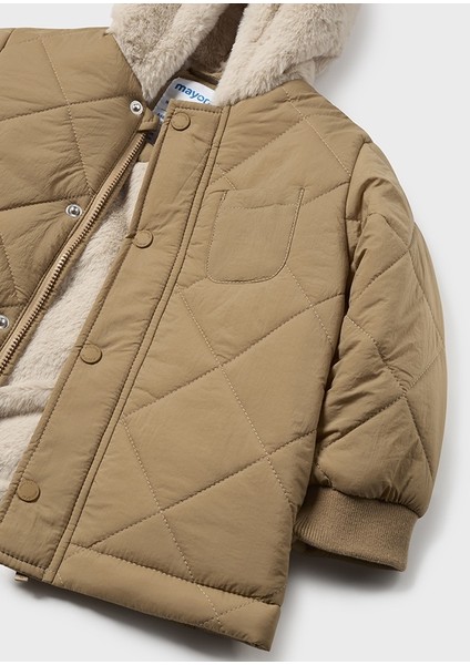 2465 Erkek Bebe Camel Kapüşonlu Mont