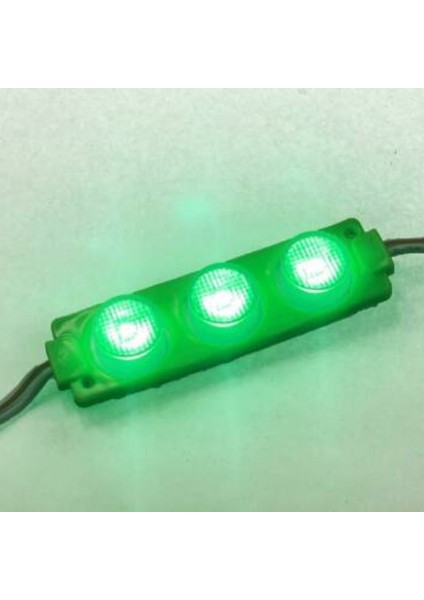 3 Mercekli 3030 Reklamcı Modül Yeşil 12 Volt 3 Watt (10 Adet)
