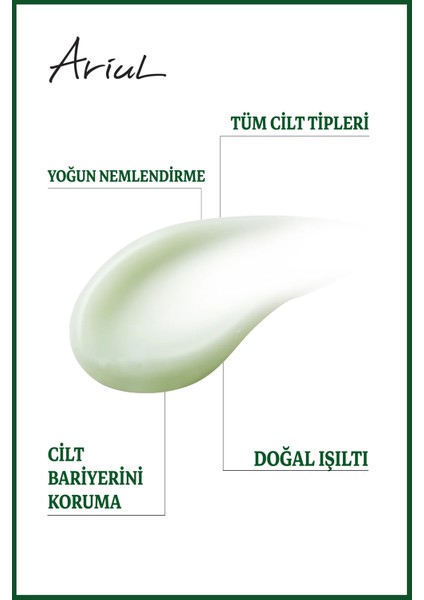Green C Vitaminli Yüz Kremi 100 ml|Nemlendirici, Ton Eşitleyici|5 Seramid, 8 Hyalüronik Asit