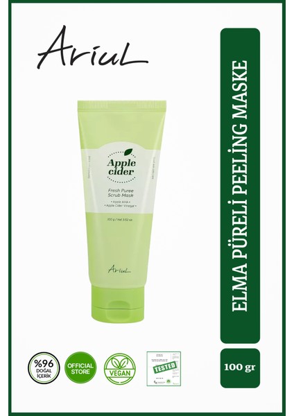Nemlendirme,Canlılık ve Besleme Sağlayan Doğal Elma Püreli Peeling Maske 100 Gr