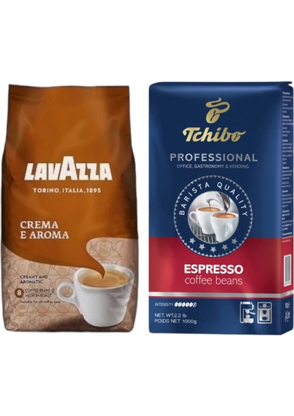 Profesional Espresso Çekirdek Kahve 1 Kg+Lavazza Crema E Aroma Çekirdek Kahve 1 kg