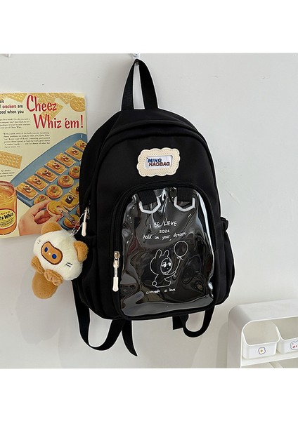 Crossbody Çantası Şeffaf Sevimli Düz Renk Çocuk Çantası Üniversite Öğrencisi Küçük Sırt Çantası (Yurt Dışından)