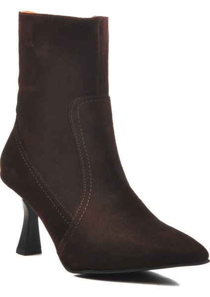 Ds-60 Kahve Süet Deri Içi Polarlı Kadın Topuklu Bot modelleri