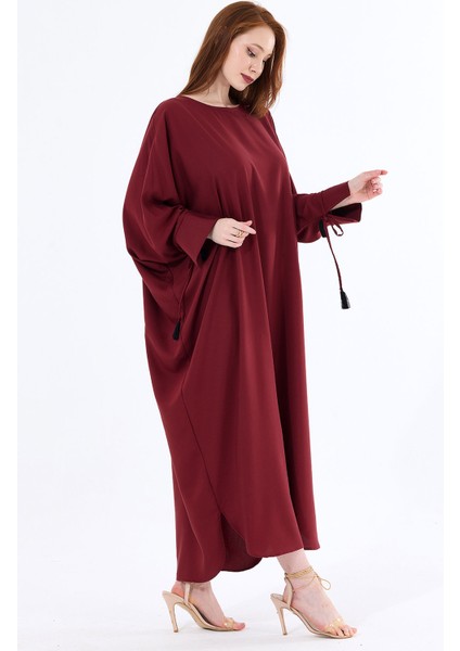 Manşetli Ip Püsküllü Viskon Kimono | KMN35008